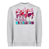 Heather Grey in october we wear pink cancer ribbon with teeth Heavyweight Sweatshirt - AdoDesignShop