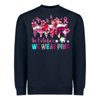 Navy in october we wear pink cancer ribbon with teeth Heavyweight Sweatshirt - AdoDesignShop