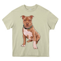 Mossy brown pitbull Heavy Core Tee - RanaPortraitStore