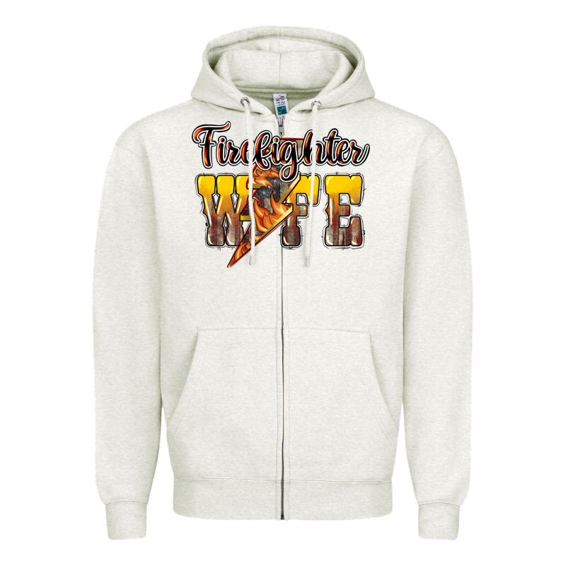 Firefighter Wife Lightning Bolt Zipper Hoodie by NancyCooperArtShop | Teevron