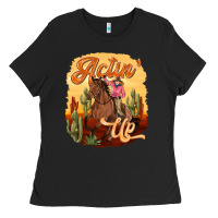 Black cowgirl actin up Ladies Tee - texasbilliewilder