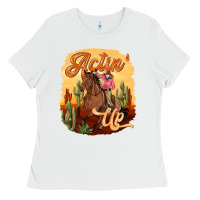 White cowgirl actin up Ladies Tee - texasbilliewilder