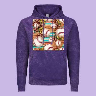 Baseball Leopard Sunflower Seamless Pattern Vintage Hoodie Designed By Jahusdesignshop
