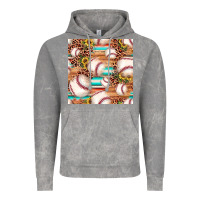 Cloud Rock baseball leopard sunflower seamless pattern Vintage Hoodie - JahusDesignShop
