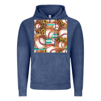 Vintage Denim baseball leopard sunflower seamless pattern Vintage Hoodie - JahusDesignShop
