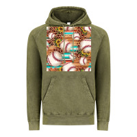 Vintage Olive baseball leopard sunflower seamless pattern Vintage Hoodie - JahusDesignShop