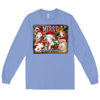 Colony Blue merry christmas goats Long Sleeve Tee - Jasminsmagicworld
