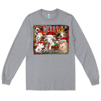 Heather Grey merry christmas goats Long Sleeve Tee - Jasminsmagicworld