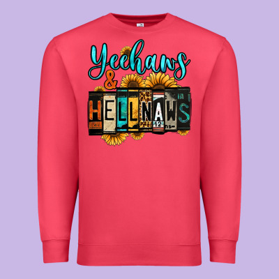 Yeehaws And Hellnaws Premium Sweatshirt Designed By Jasminsmagicworld