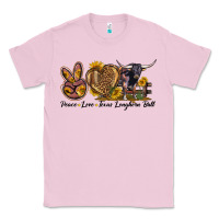 Bubblegum Pink Peace Love Texas Longhorn Bull Classic Tee - LillyAllenDesigns