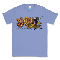 Colony Blue Peace Love Texas Longhorn Bull Classic Tee - LillyAllenDesigns