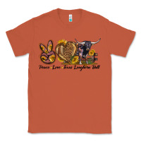 Copper Peace Love Texas Longhorn Bull Classic Tee - LillyAllenDesigns