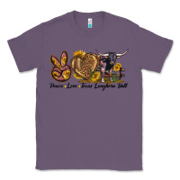 Lavender Peace Love Texas Longhorn Bull Classic Tee - LillyAllenDesigns