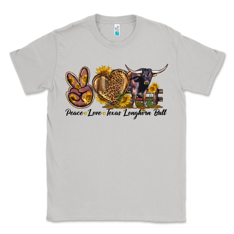 Peace Love Texas Longhorn Bull Classic Tee by LillyAllenDesigns | Teevron
