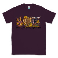 Plum Peace Love Texas Longhorn Bull Classic Tee - LillyAllenDesigns