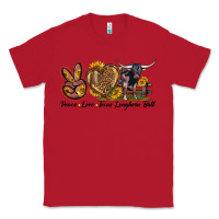 Red Peace Love Texas Longhorn Bull Classic Tee - LillyAllenDesigns