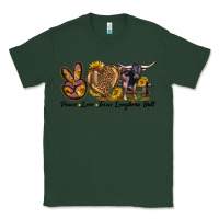 Sports Green Peace Love Texas Longhorn Bull Classic Tee - LillyAllenDesigns