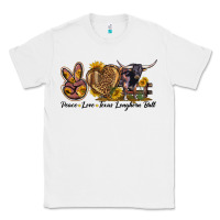 White Peace Love Texas Longhorn Bull Classic Tee - LillyAllenDesigns