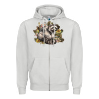 Floral Racoon Western Zipper Hoodie | Teevron