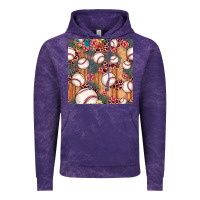 Cloud Purple baseball leopard seamless pattern Vintage Hoodie - JahusDesignShop