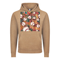 Vintage Coffee baseball leopard seamless pattern Vintage Hoodie - JahusDesignShop