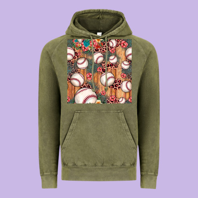 Baseball Leopard Seamless Pattern Vintage Hoodie Designed By Jahusdesignshop