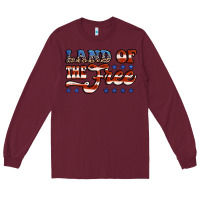 Burgundy land of the free america Long Sleeve Tee - Jasminsmagicworld
