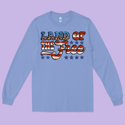 Land Of The Free America Long Sleeve Tee Designed By Jasminsmagicworld