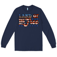 Navy land of the free america Long Sleeve Tee - Jasminsmagicworld