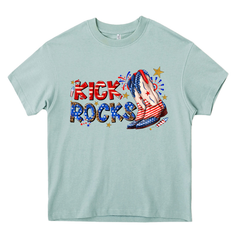 Kick Rocks Cowboy Boots Fourth Of July Heavy Core Tee by texasbilliewilder | Teevron