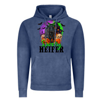 Vintage Denim spooky heifer black angus Vintage Hoodie - RanaPortraitStore