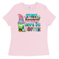 Bubblegum Pink this bunny hops on coffee Ladies Tee - Zillion Design Studio