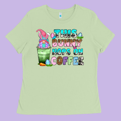 This Bunny Hops On Coffee Ladies Tee Designed By Zillion Design Studio