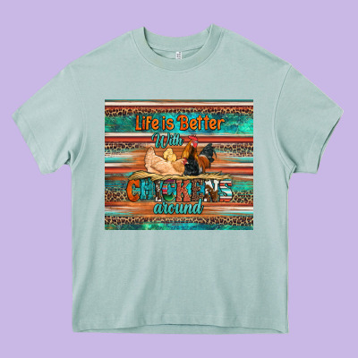 Life Is Better With Chickens Around Chicken Coop Heavy Core Tee Designed By Artiststas