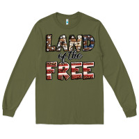 Army Green Land of the free America western pattern Long Sleeve Tee - Jasminsmagicworld