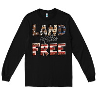 Black Land of the free America western pattern Long Sleeve Tee - Jasminsmagicworld