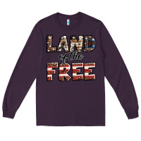 Plum Land of the free America western pattern Long Sleeve Tee - Jasminsmagicworld