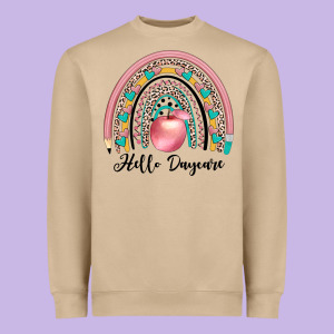 Hello Daycare Heavyweight Sweatshirt Designed By Jahusdesignshop