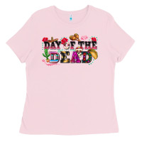Bubblegum Pink day of the dead Ladies Tee - texasbilliewilder