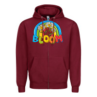 Burgundy bloom Zipper Hoodie - NancyCooperArtShop