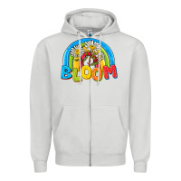 Dove Grey bloom Zipper Hoodie - NancyCooperArtShop