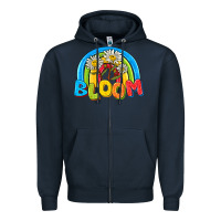 Navy bloom Zipper Hoodie - NancyCooperArtShop