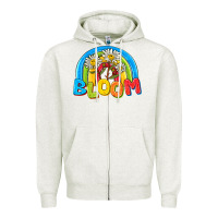 Oatmeal Heather bloom Zipper Hoodie - NancyCooperArtShop