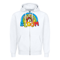 White bloom Zipper Hoodie - NancyCooperArtShop