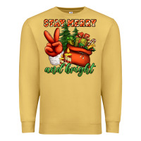 Antique Gold stay merry and bright peace hand Premium Sweatshirt - Jasminsmagicworld