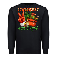 Black stay merry and bright peace hand Premium Sweatshirt - Jasminsmagicworld