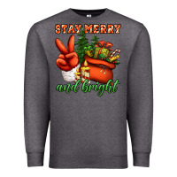 Charcoal Heather stay merry and bright peace hand Premium Sweatshirt - Jasminsmagicworld