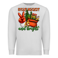 Dove Grey stay merry and bright peace hand Premium Sweatshirt - Jasminsmagicworld