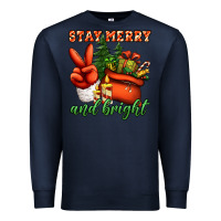 Navy stay merry and bright peace hand Premium Sweatshirt - Jasminsmagicworld