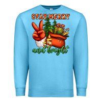 Ocean Blue stay merry and bright peace hand Premium Sweatshirt - Jasminsmagicworld